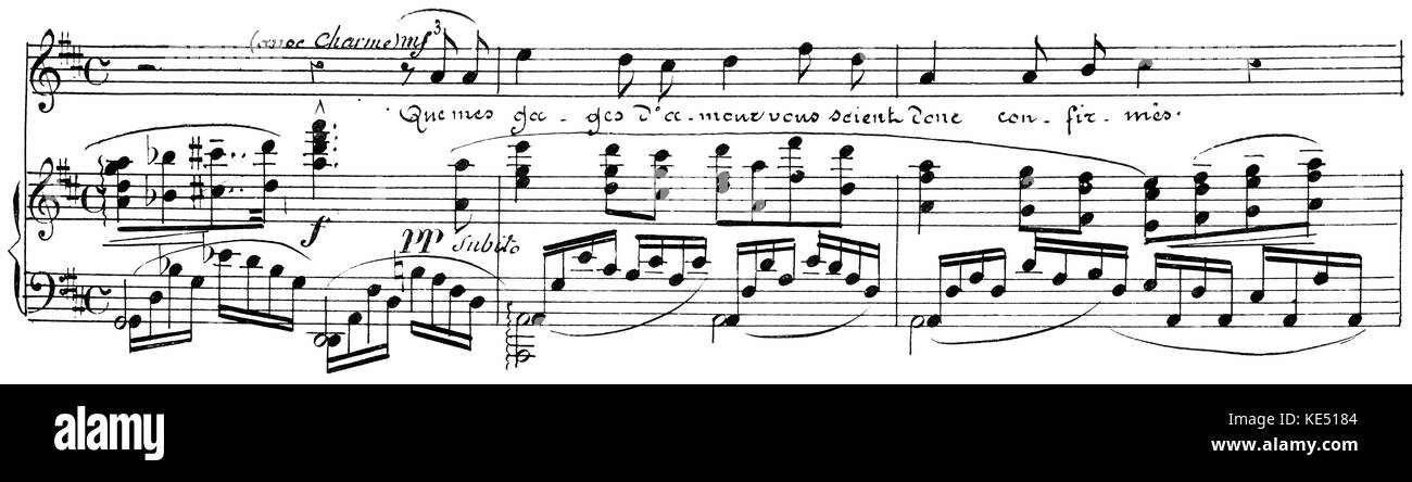 Jules Massenet 's opera Grisélidis. Punteggio PER I atto premiered all'Opéra-Comique, Parigi, 20 novembre 1901 Massenet: Il compositore francese, 12 maggio 1842 - 13 agosto 1912 Foto Stock