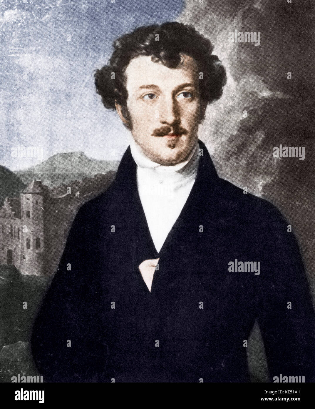 Franz von Schober - Ritratto di tedesco lo scrittore e poeta, 17 maggio 1798 - 13 settembre 1882 - il più vicino di tutti Schubert amici Foto Stock