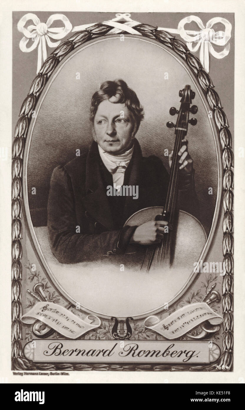 Bernard azienda Romberg violoncello. - Tedesco il violoncellista. BR: Novembre 1767 - 13 agosto 1841. Foto Stock