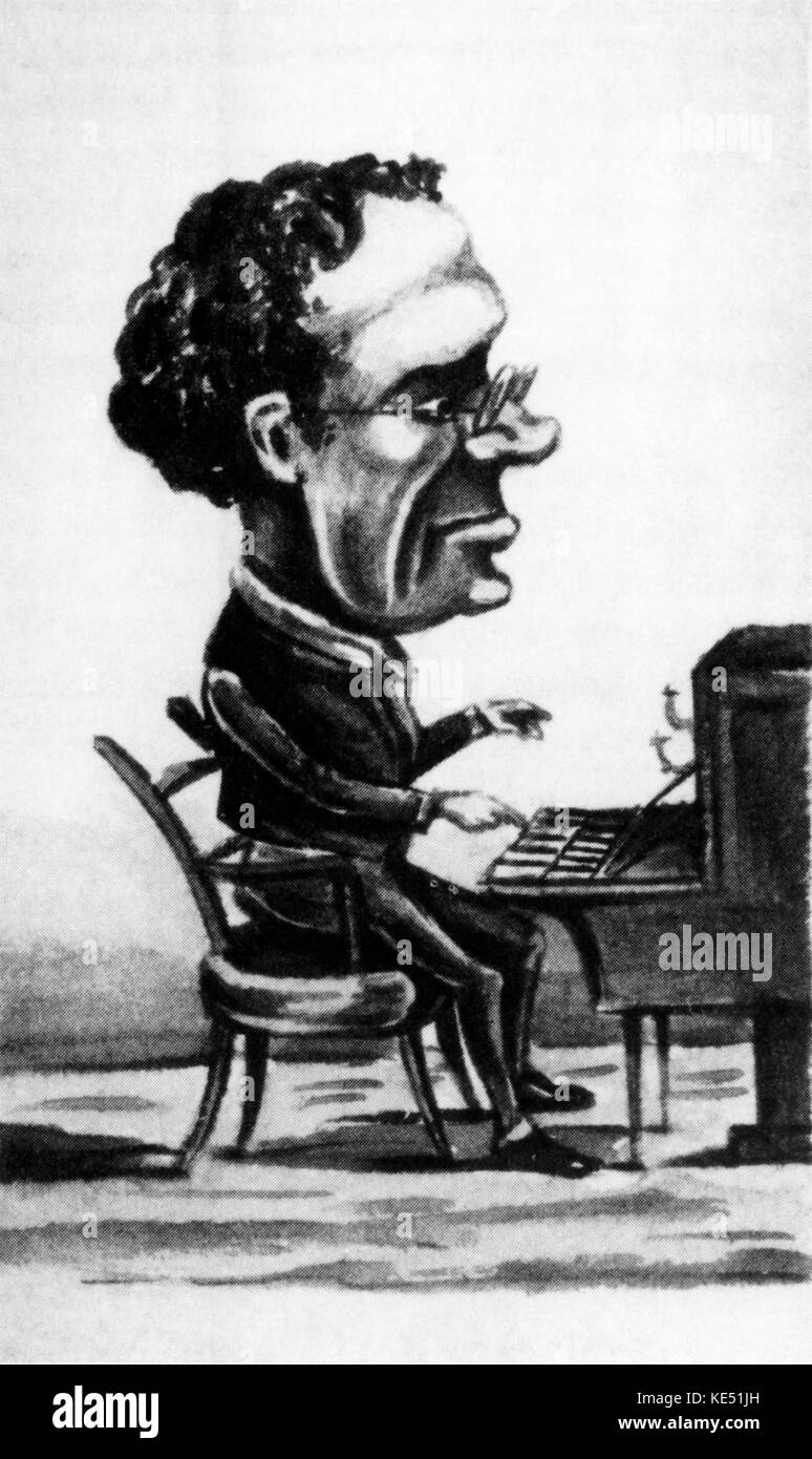 Fromental Halévy - caricatura del compositore francese suonare il pianoforte, c. 1850. FH: 27 Maggio 1799 - 17 Marzo 1862. Foto Stock