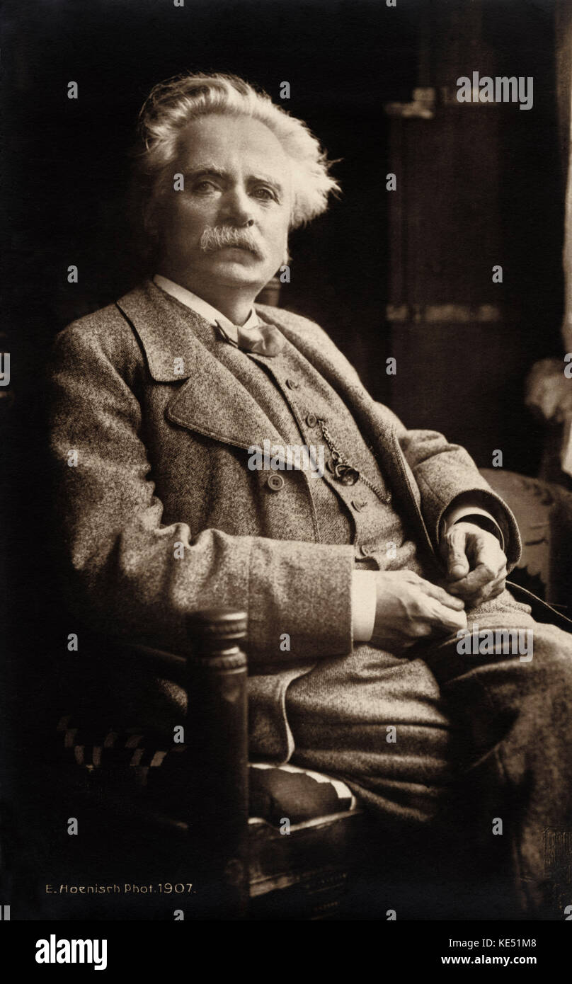 Edvard Grieg - ritratto del compositore norvegese. 15 Giugno 1843 - 4 Settembre 1907 Foto Stock