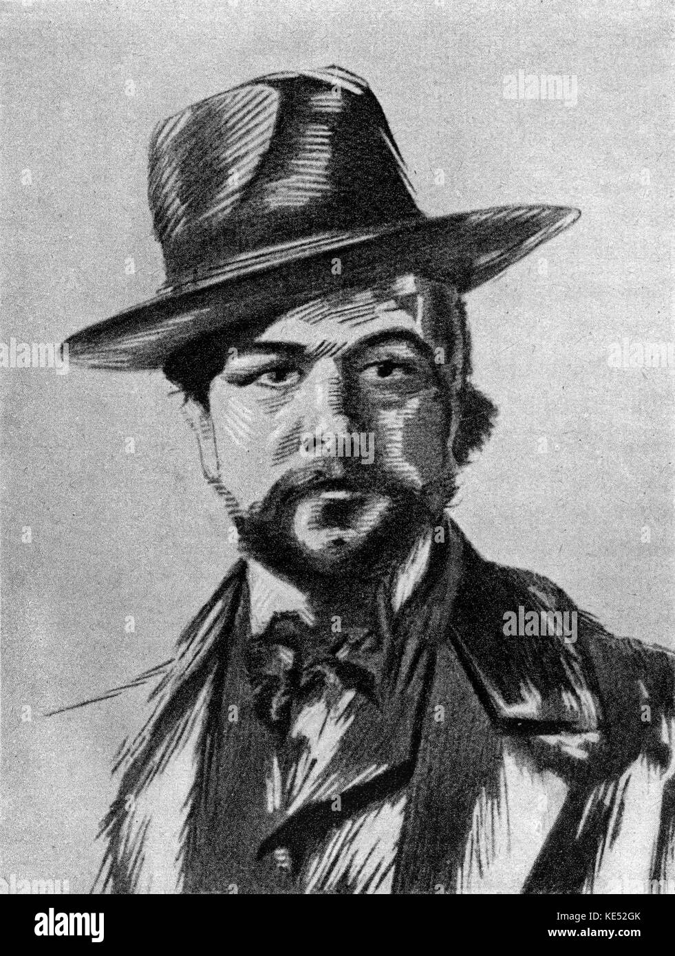 Claude Debussy - ritratto. Il compositore francese, 22 agosto 1862 - 25 Marzo 1918. Foto Stock