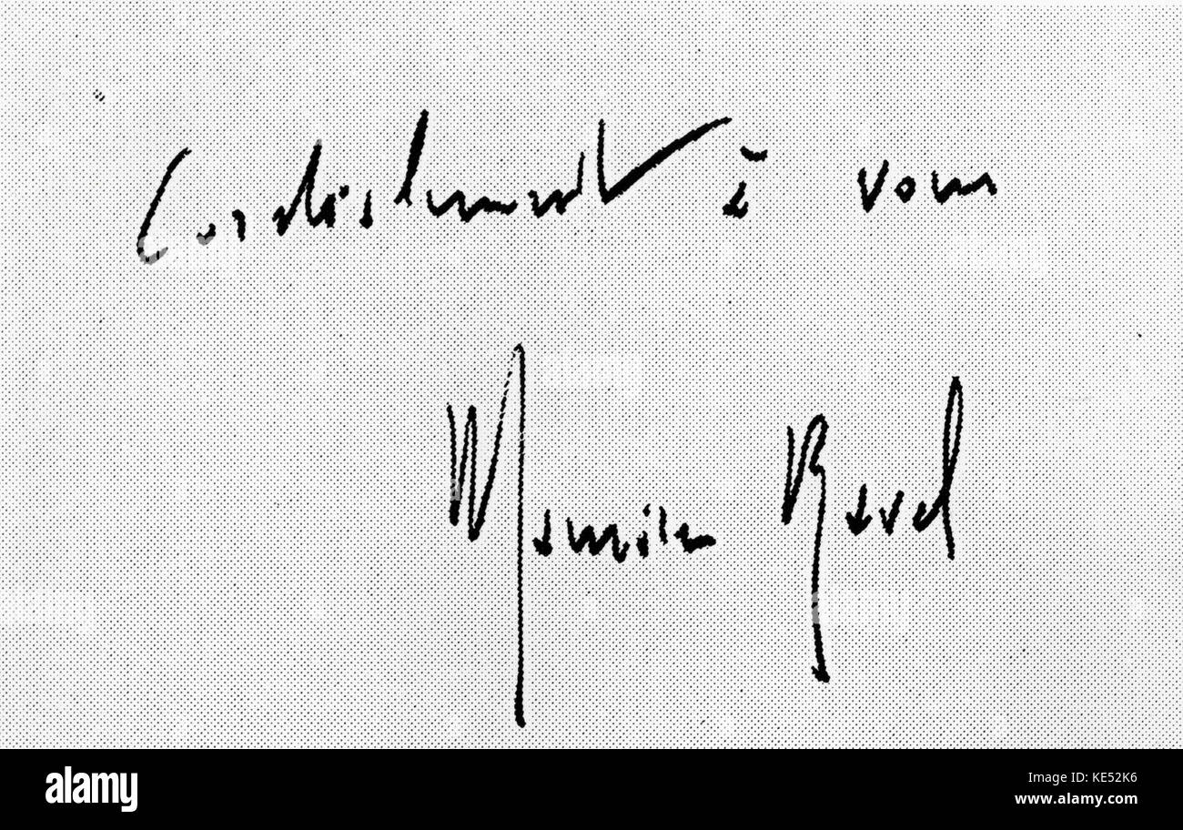 Maurice Ravel - firma. Il compositore francese, 17 marzo 1875 - 28 dicembre 1937. Foto Stock