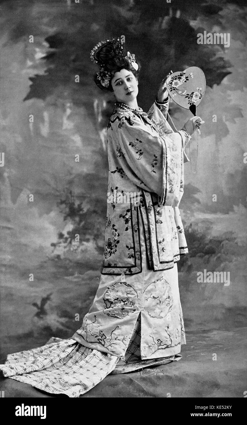 Harlay come Océan de Jade - nella Commedia Cinese in quattro parti da Fred Grésac e Paolo Ferrier. Musica di Charles Cuvillier. Eseguite presso il Théatre de Vaudeville. PF: drammaturgo francese, 29 marzo 1843 - 1928. Influenza giapponese sulla inizi del ventesimo secolo teatro. Foto Stock
