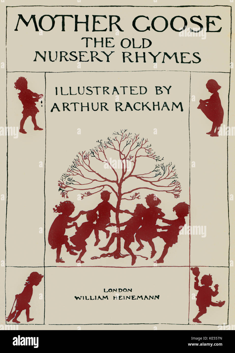 Mamma Goose, il vecchio filastrocche, pagina titolo illustrazione di Arthur Rackham. English Prenota illustrator 19 Settembre 1867 - 6 settembre 1939. Foto Stock