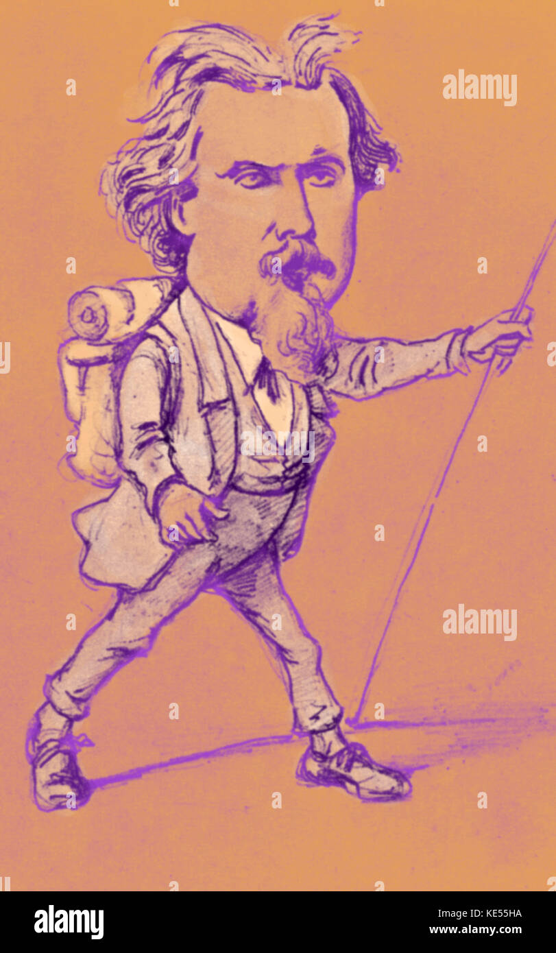 Amilcare Ponchielli - caricatura di C. Cima. Compositore italiano 31 Agosto 1834 - 17 gennaio 1886. Versione Colorised. Foto Stock