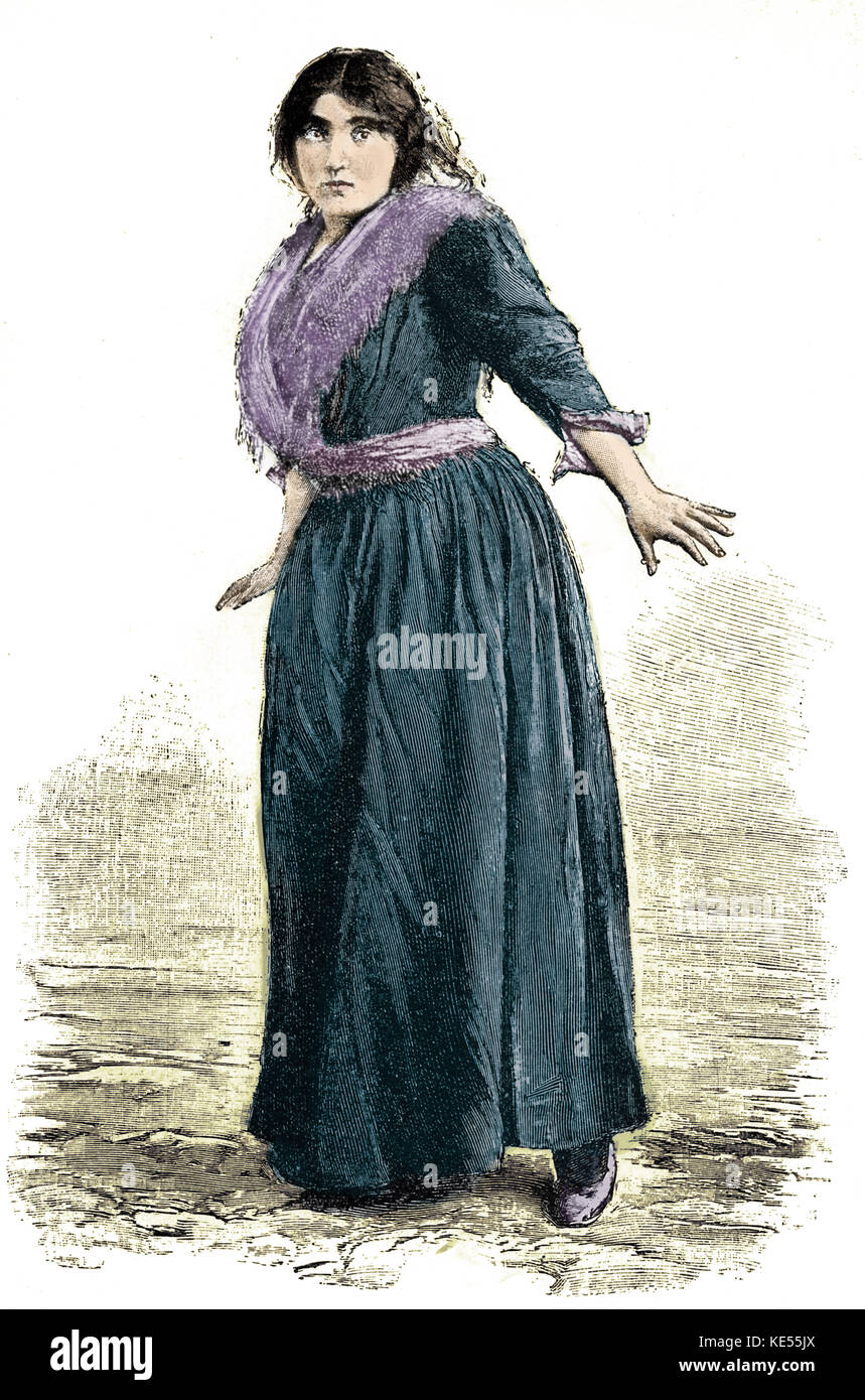 Emma Calve) come Anita in La Navarraise di Jules Massenet. Eseguito per la prima volta il 2 giugno 1894. Ce: francese soprano lirico, 15 agosto 1858 - 6 gennaio 1942. JM: Il compositore francese, 12 maggio 1842 - 13 agosto 1912. Versione Colorised. Foto Stock