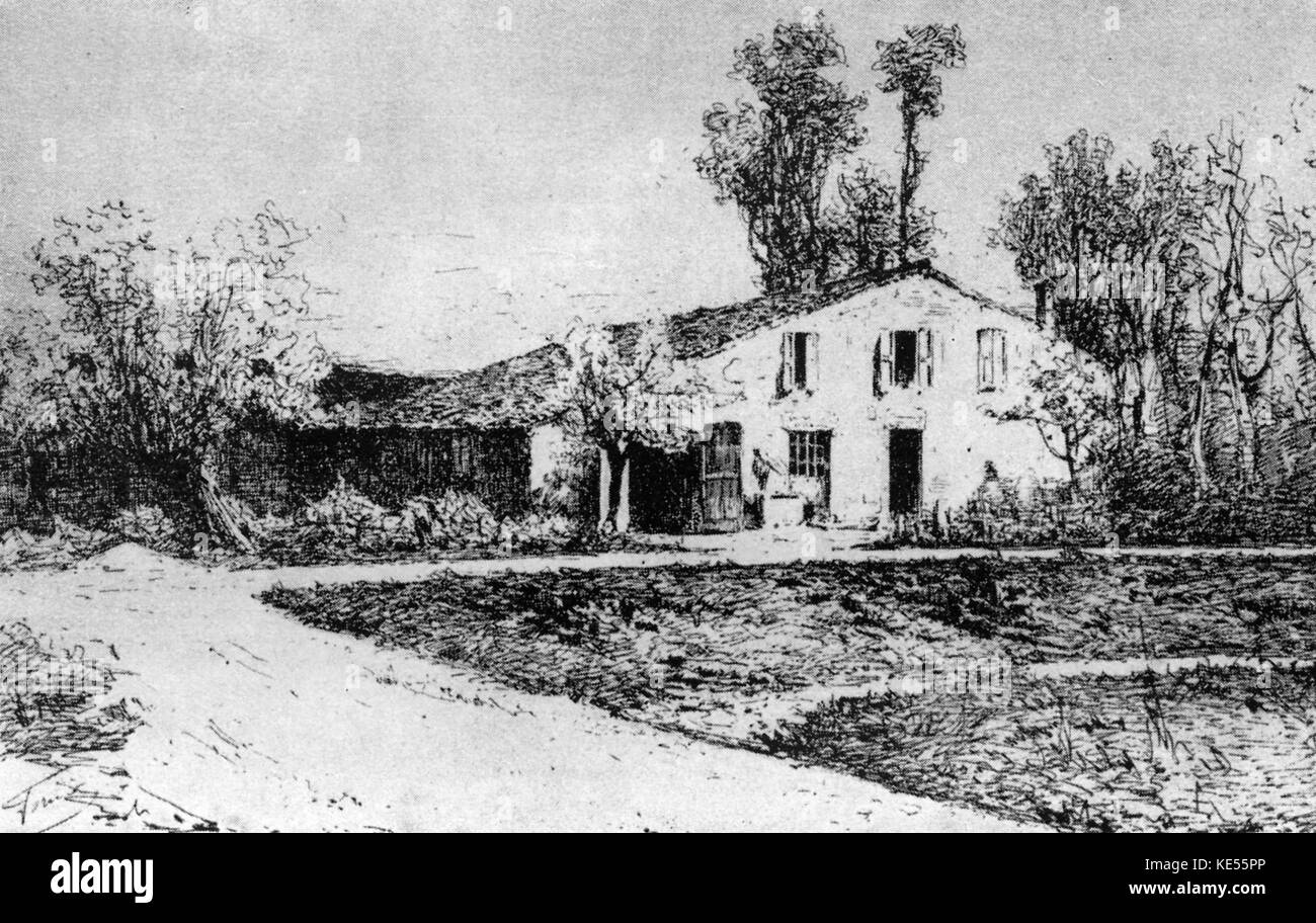 La casa dove Verdi nacque a Roncole, Parma, Italia. Fotografia. Compositore italiano, 9 o 10 Ottobre 1813 - 27 gennaio 1901. Foto Stock