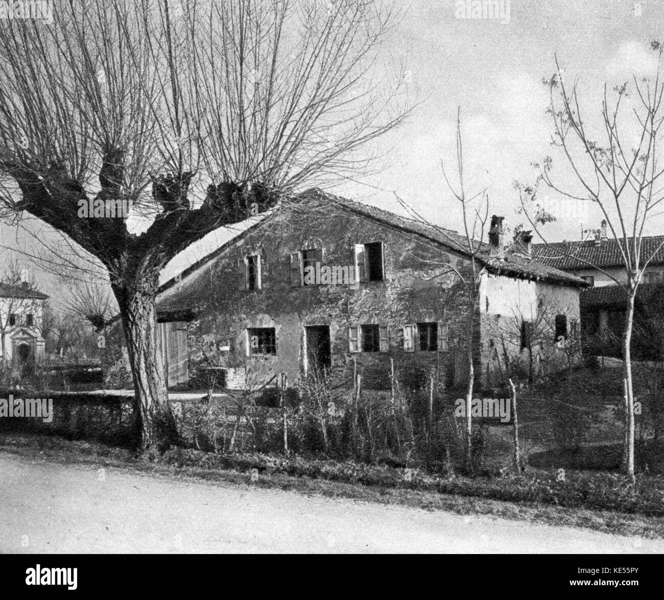 La casa dove Verdi nacque a Roncole, Parma, Italia. Fotografia. Compositore italiano, 9 o 10 Ottobre 1813 - 27 gennaio 1901. Foto Stock