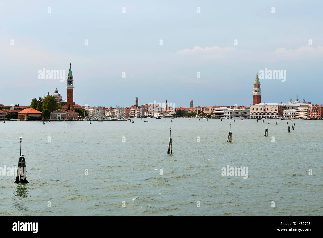 Vista di Venezia, la laguna di venezia, venezia, Italia Foto Stock