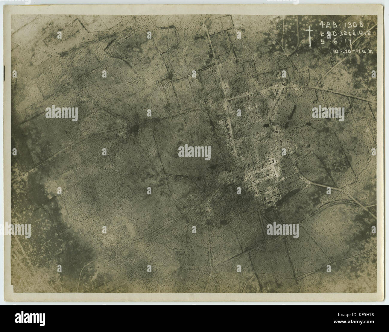 WW1 fotografia aerea Messines 1917 06 05 Foto Stock
