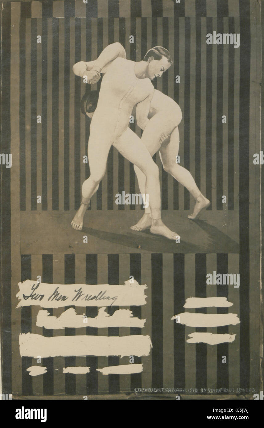 Due uomini wrestling (HS85 10 35020) Foto Stock