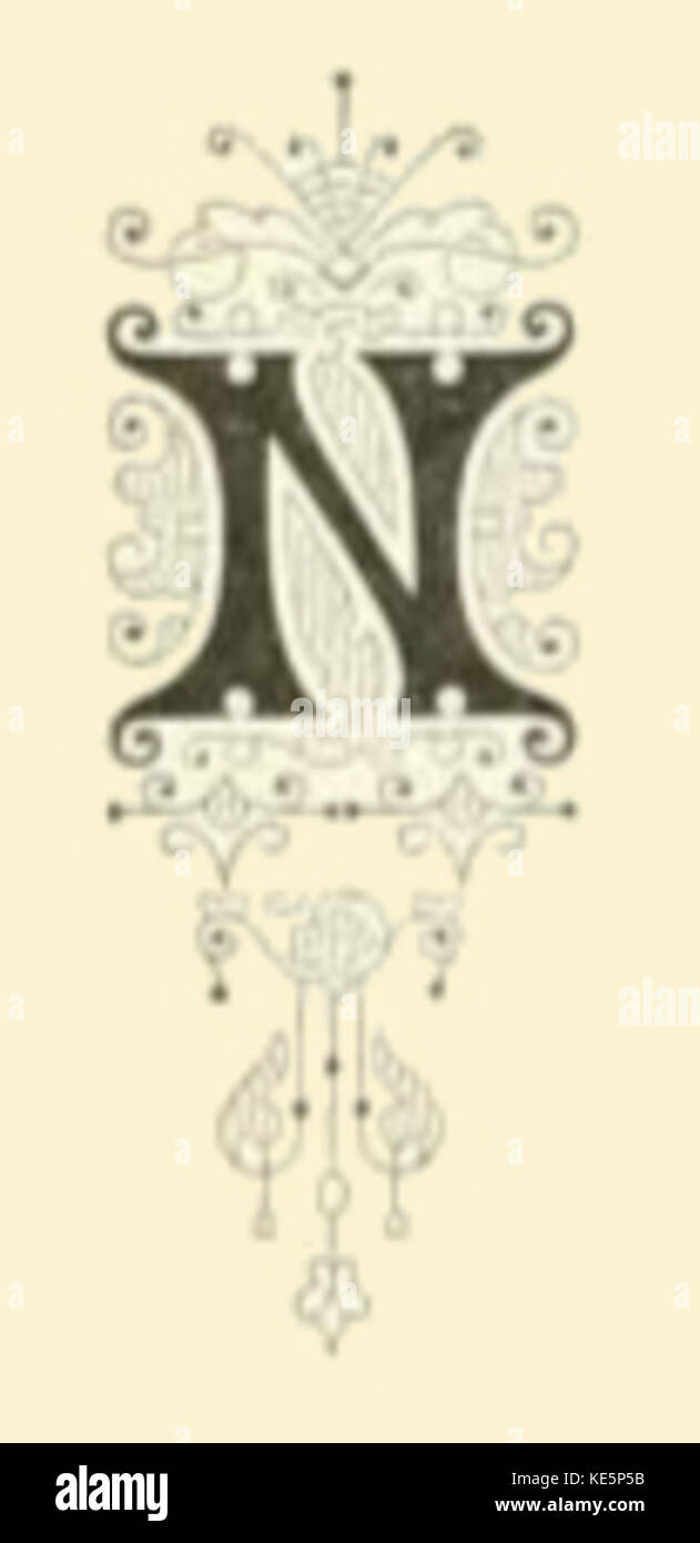 Questo disegno vintage, creato da un artista sconosciuto, mostra un design intricato, probabilmente di un periodo precedente, che potrebbe rappresentare una scena storica o artistica. Foto Stock