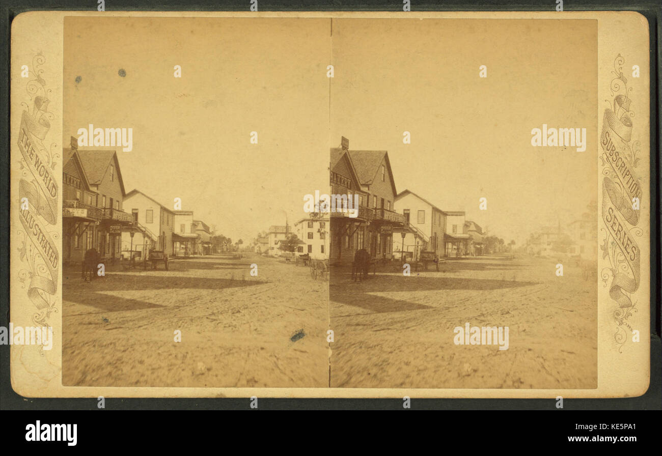 Vista di una strada in Sanford, Florida, da Robert N. Dennis raccolta di vista stereoscopica Foto Stock