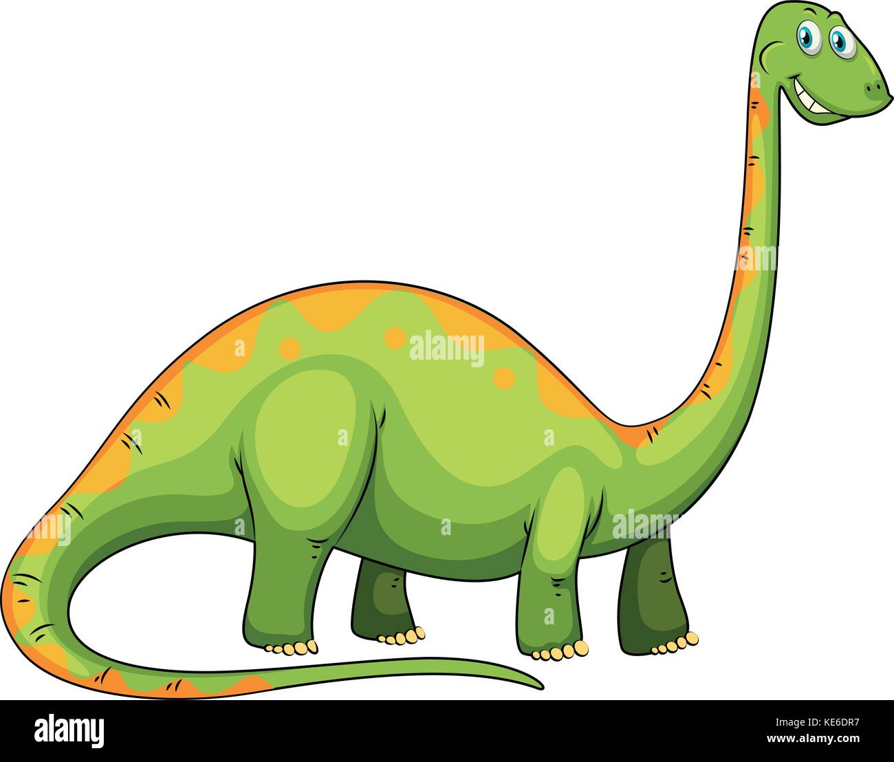 Dinosauro verde con collo lungo illustrazione Immagine e Vettoriale - Alamy