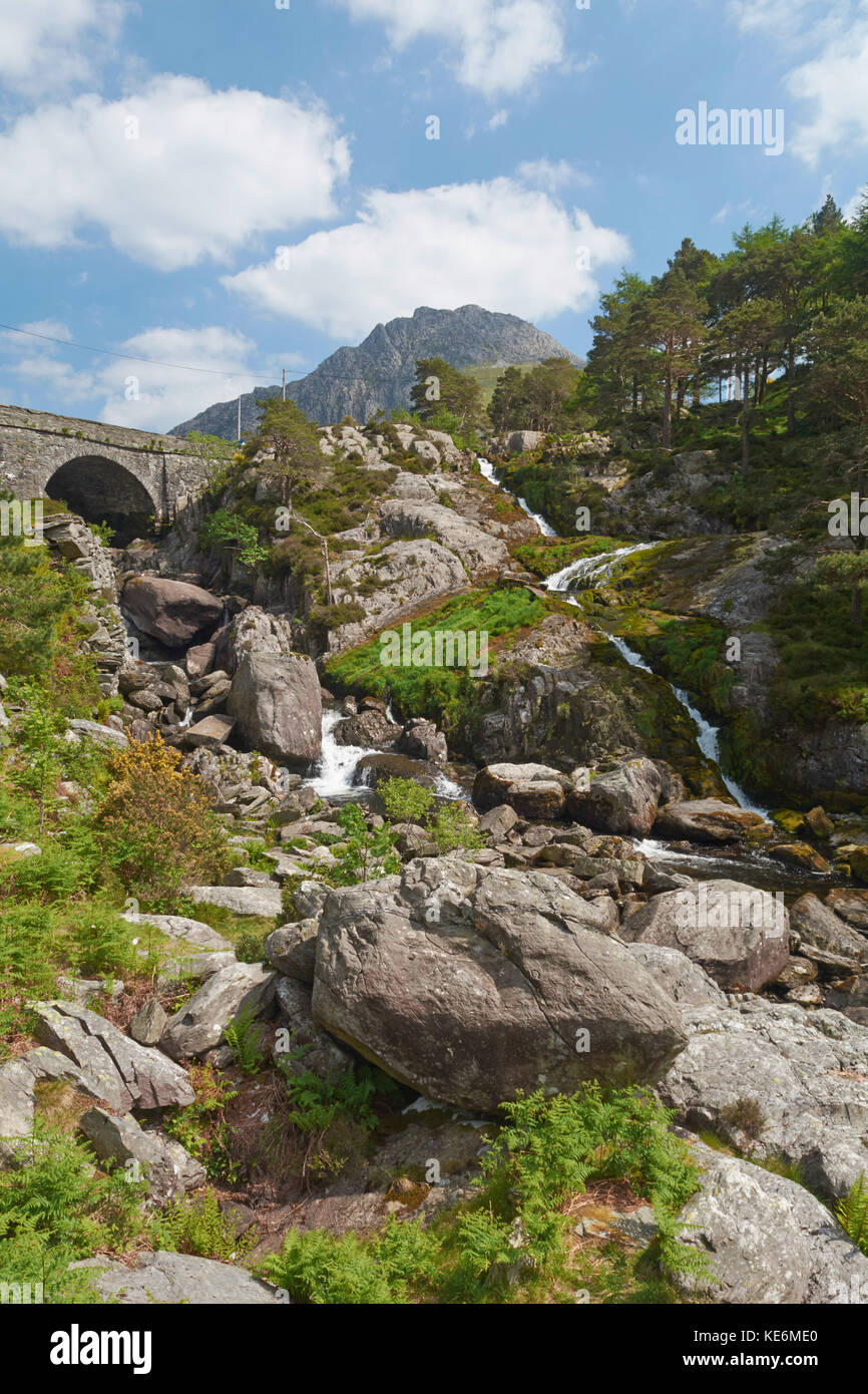Rhaeadr Ogwen falls - Snowdonia, Wales, Regno Unito Foto Stock
