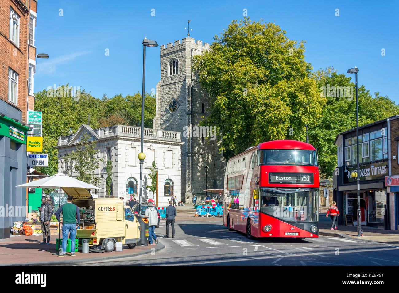 Sant Agostino la torre di Hackney, a Mare Street, Hackney Central London Borough of Hackney, Greater London, England, Regno Unito Foto Stock