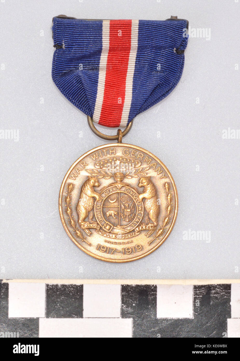 La prima guerra mondiale il Missouri Guardia Nazionale medaglia d'agosto Rausendorf Foto Stock
