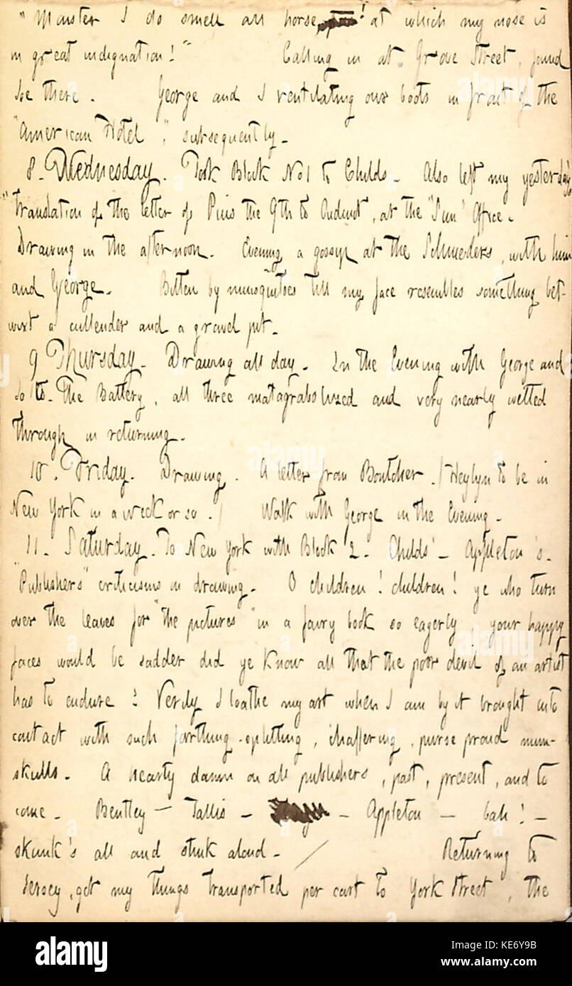Thomas Butler Gunn Diaries Volume 1, pagina 15, 7 Agosto 11, 1849 Foto Stock