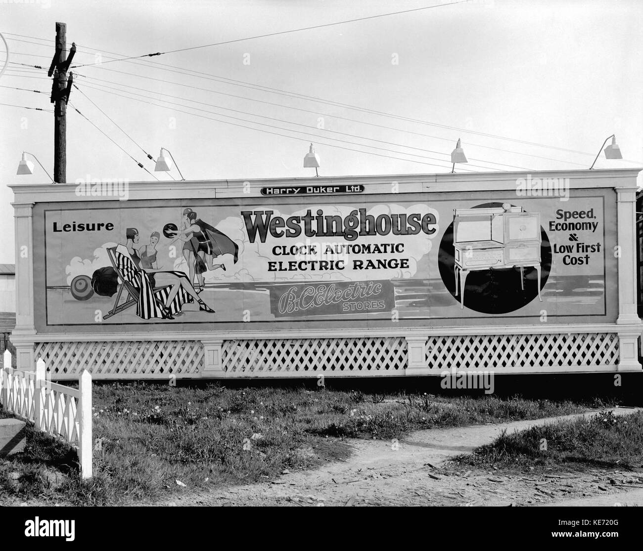 Westinghouse billboard Vancouver circa 1926 Foto Stock
