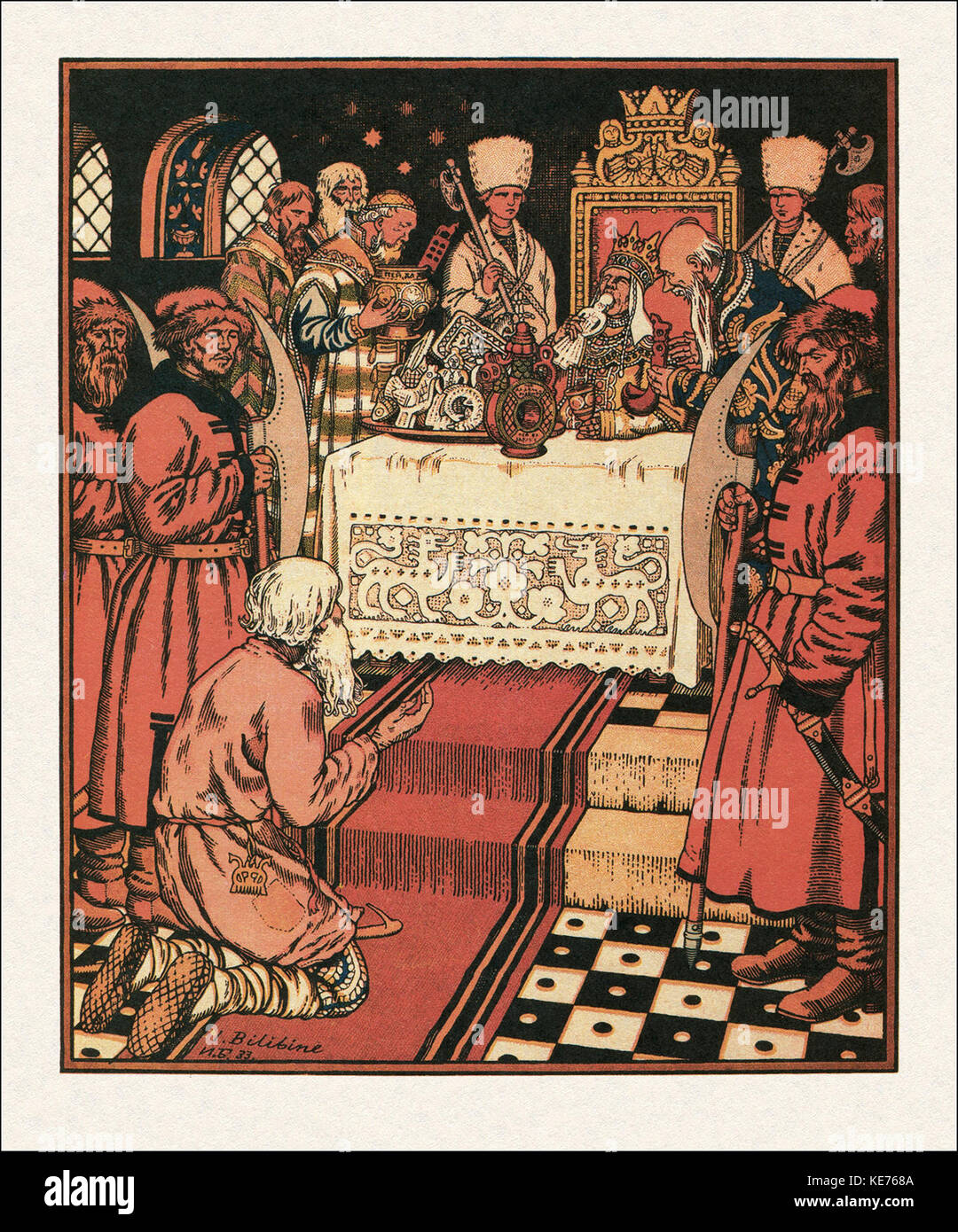 Il racconto del Pescatore e il pesce (Bilibin) 11 Foto Stock