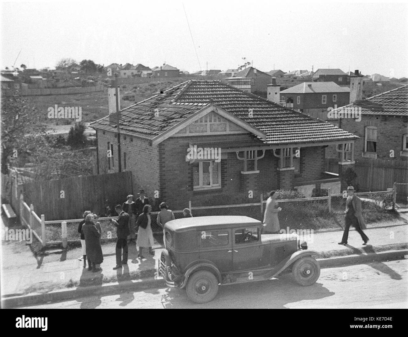 6992 danni provocati dalla tempesta a case Foto Stock