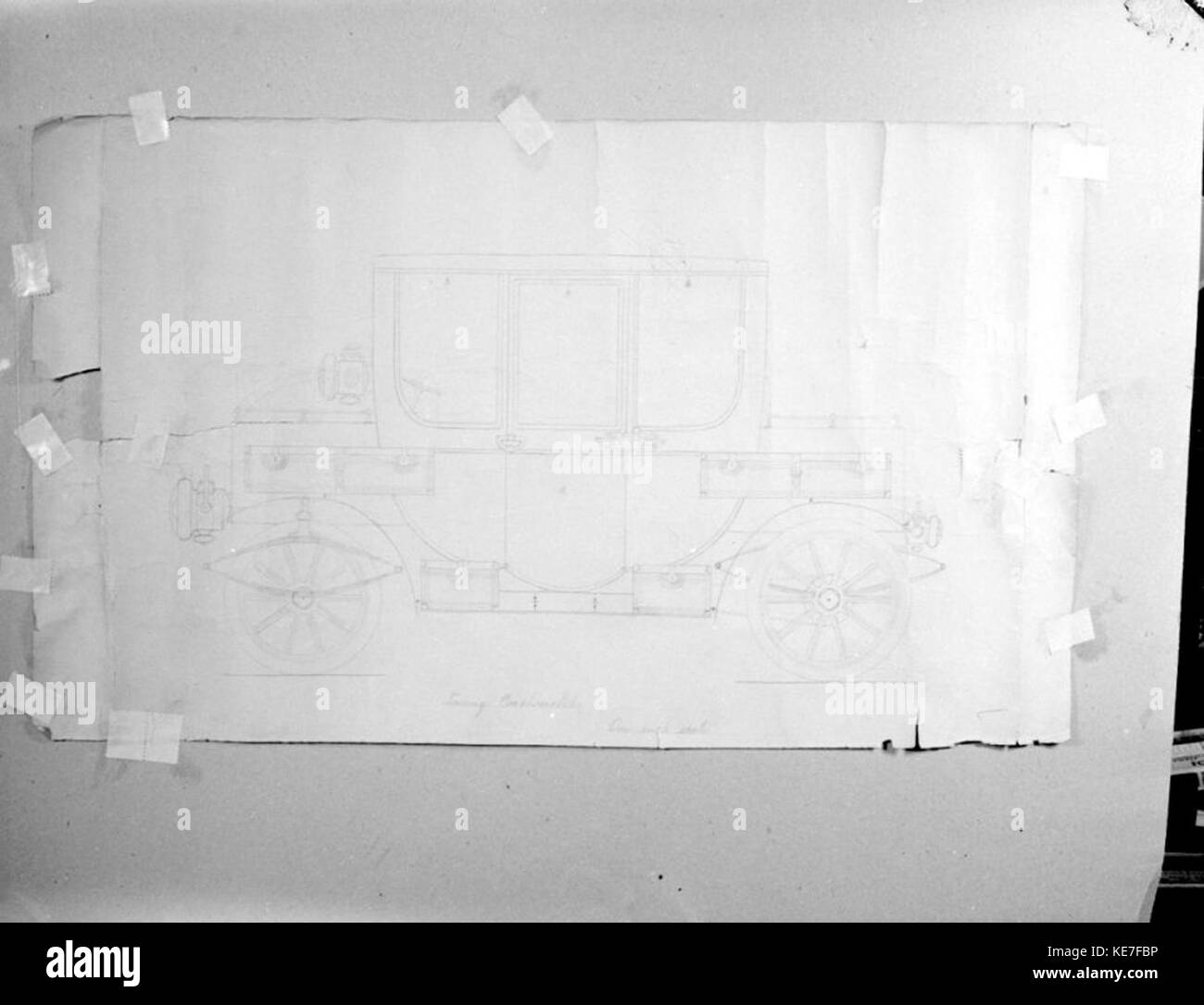 Funzione. Honore LeDoux. Disegno della vecchia auto BAnQ P48S1P10410 Foto Stock