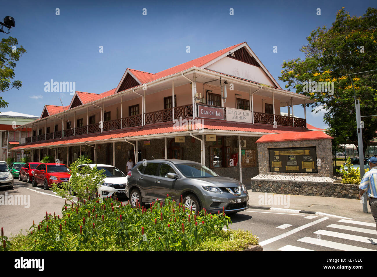 La Seychelles, Mahe, Victoria e Albert Street, Camion Hall, il caratteristico centro storico edificio Foto Stock