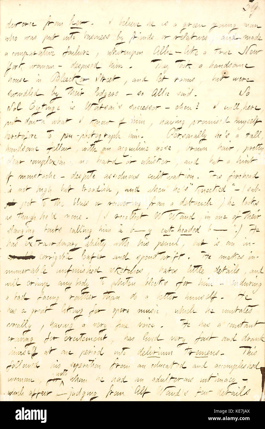 Thomas Butler Gunn Diaries Volume 8, pagina 66, 16 Settembre 1856 Foto Stock