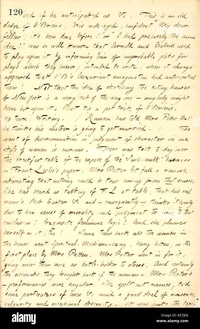 Thomas Butler Gunn Diaries Volume 9, pagina 140, 4 maggio 1858 Foto Stock