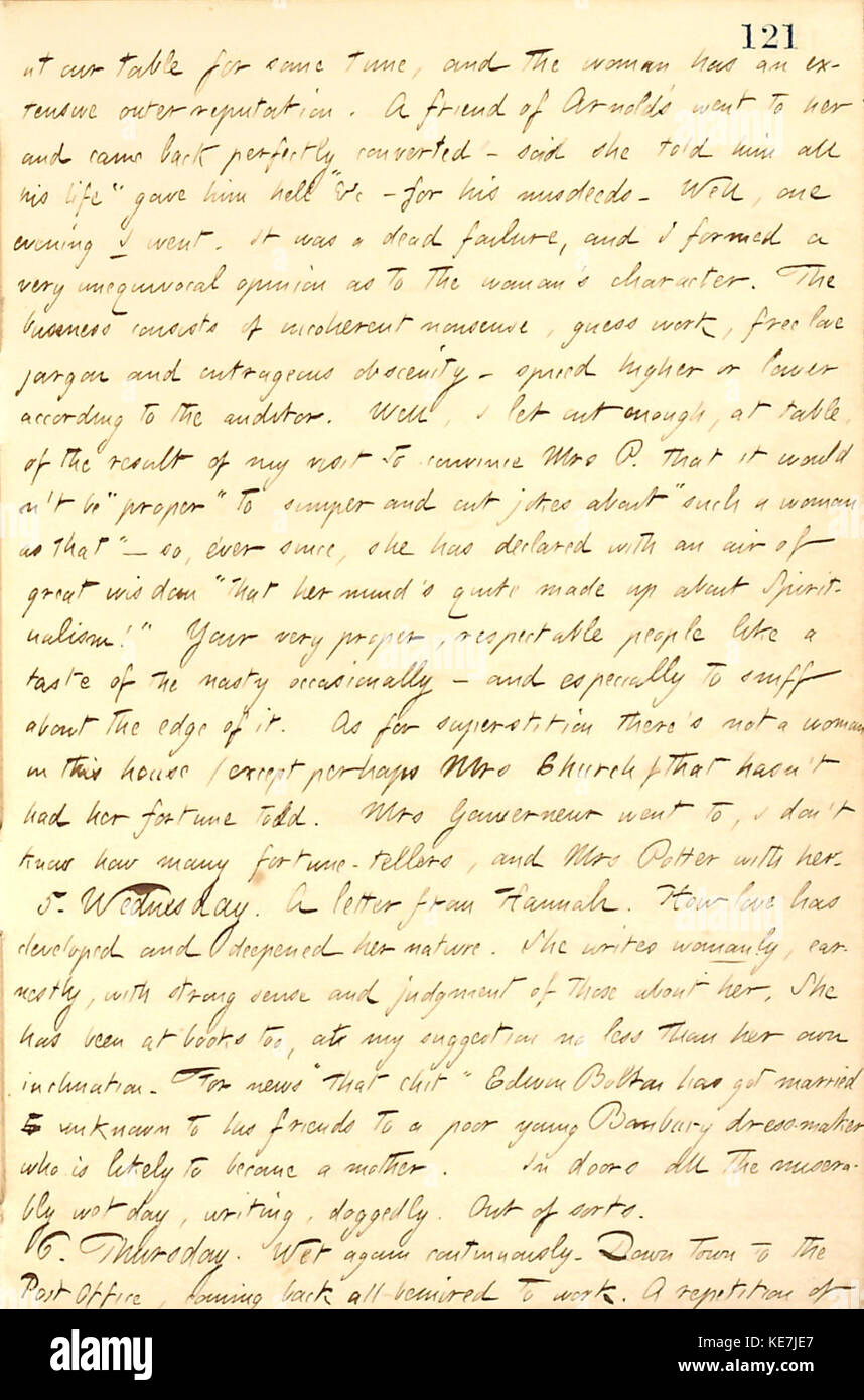 Thomas Butler Gunn Diaries Volume 9, pagina 141, 4 Maggio 6, 1858 Foto Stock