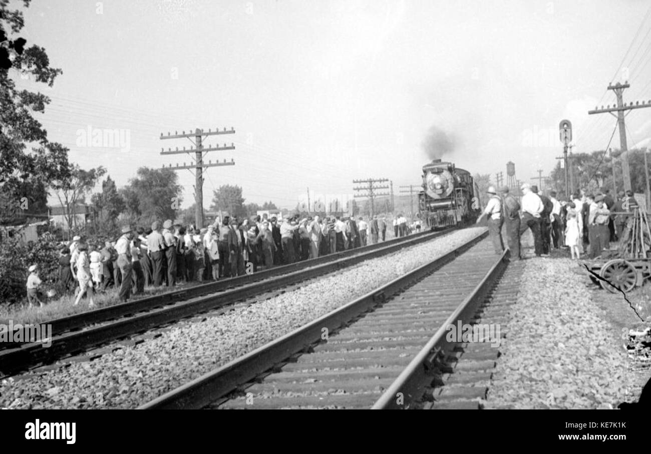 Incidente. Ville Saint Pierre treno sulle vie BAnQ P48S1P1979 Foto Stock