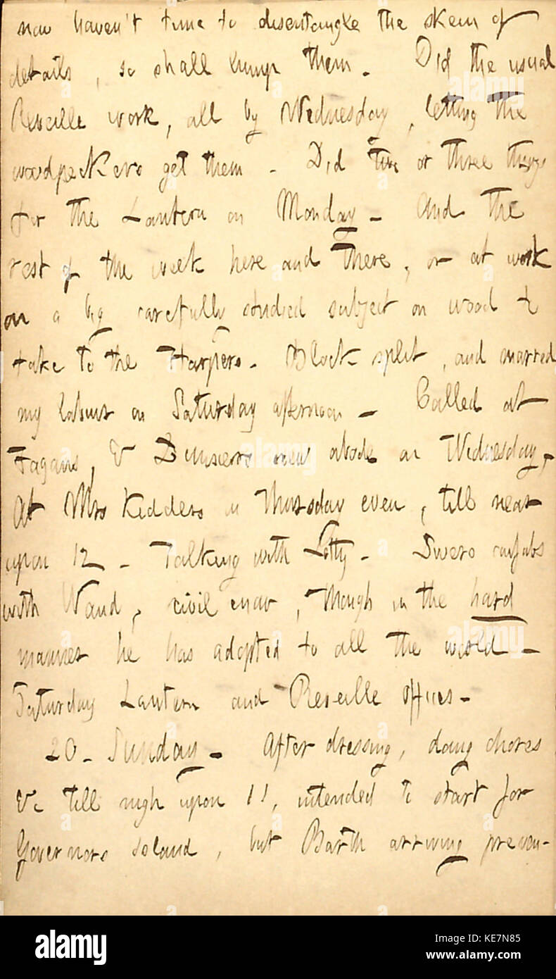 Thomas Butler Gunn Diaries Volume 4, pagina 141, 14 Giugno 20, 1852 Foto Stock