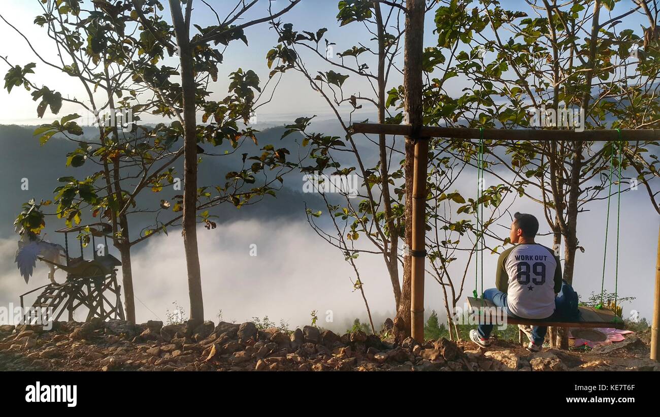 Sunrise in Bukit panguk kediwung Foto Stock