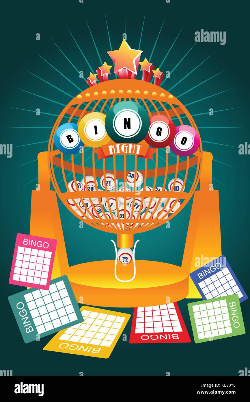 Una illustrazione vettoriale di bingo night game poster Illustrazione Vettoriale