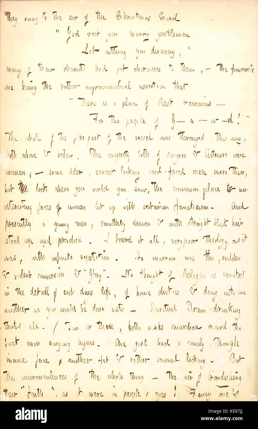 L'entrata nel diario di Thomas Butler Gunn, datato 4 settembre 1852, fornisce informazioni sulla sua vita quotidiana e sulle sue esperienze a metà del XIX secolo. I suoi diari sono una fonte importante per comprendere il contesto sociale, politico e culturale del tempo. Foto Stock