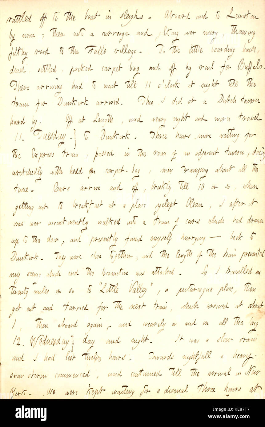Thomas Butler Gunn Diaries Volume 5, pagina 140, 10 Gennaio 12, 1853 Foto Stock