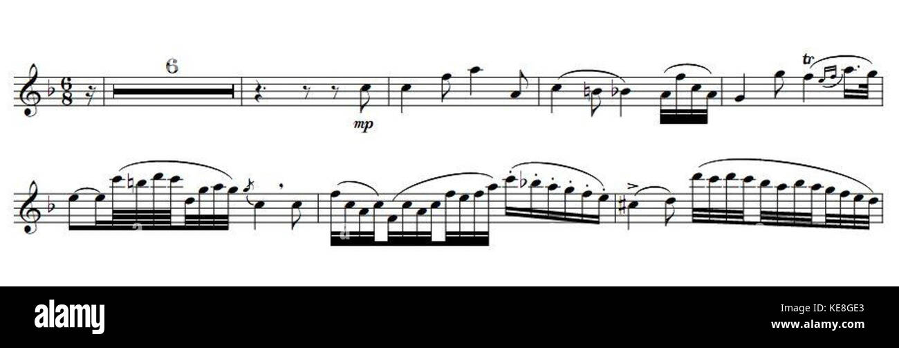 Introduzione tema e variazioni per clarinetto e orchestra (Rossini) Foto Stock