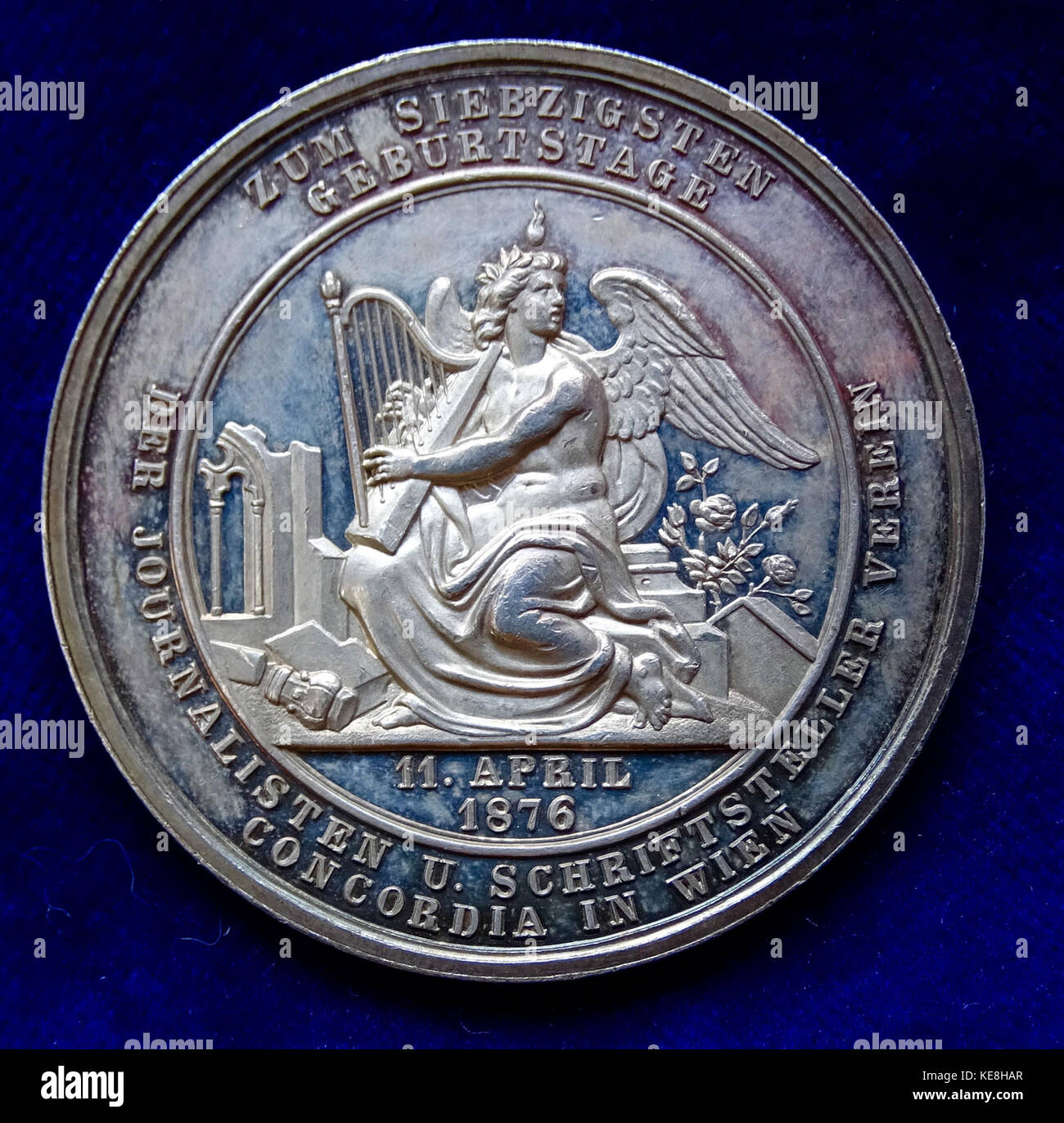 Vienna, Alexander von Auersperg medaglia d'argento 1876, retromarcia Foto Stock