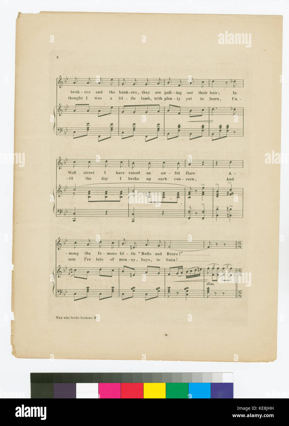 L'uomo che ha rotto i brokers giù a Wall Street (NYPL ADE 454276 1699570) Foto Stock