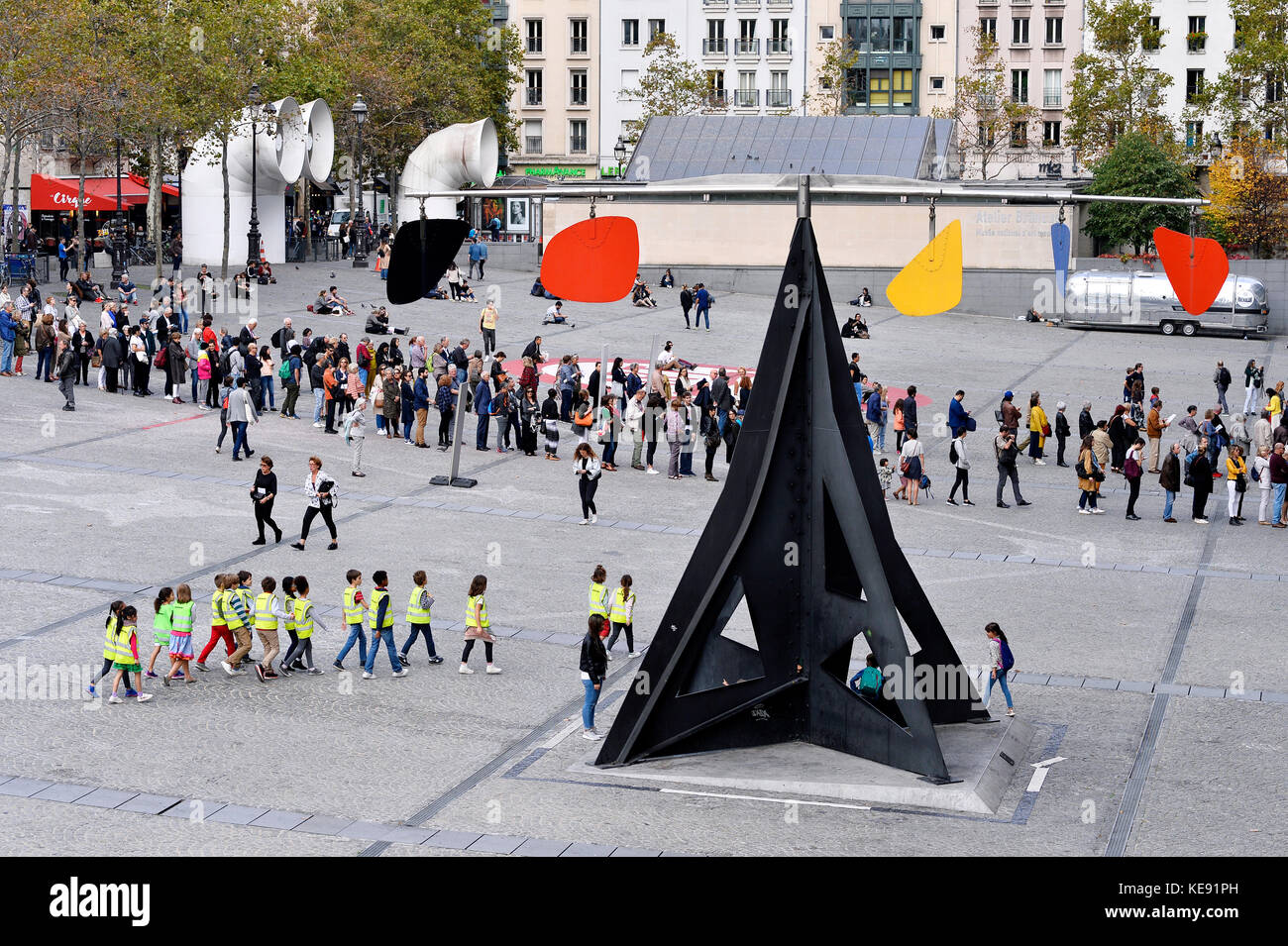 Coda a beaubourg modern art center, PARIS - FRANCIA Foto Stock