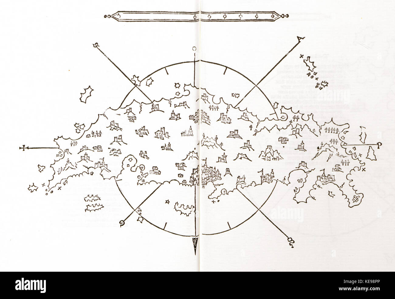 Mappa di Creta Sonetti Bartolommeo Dalli 1485 Foto Stock