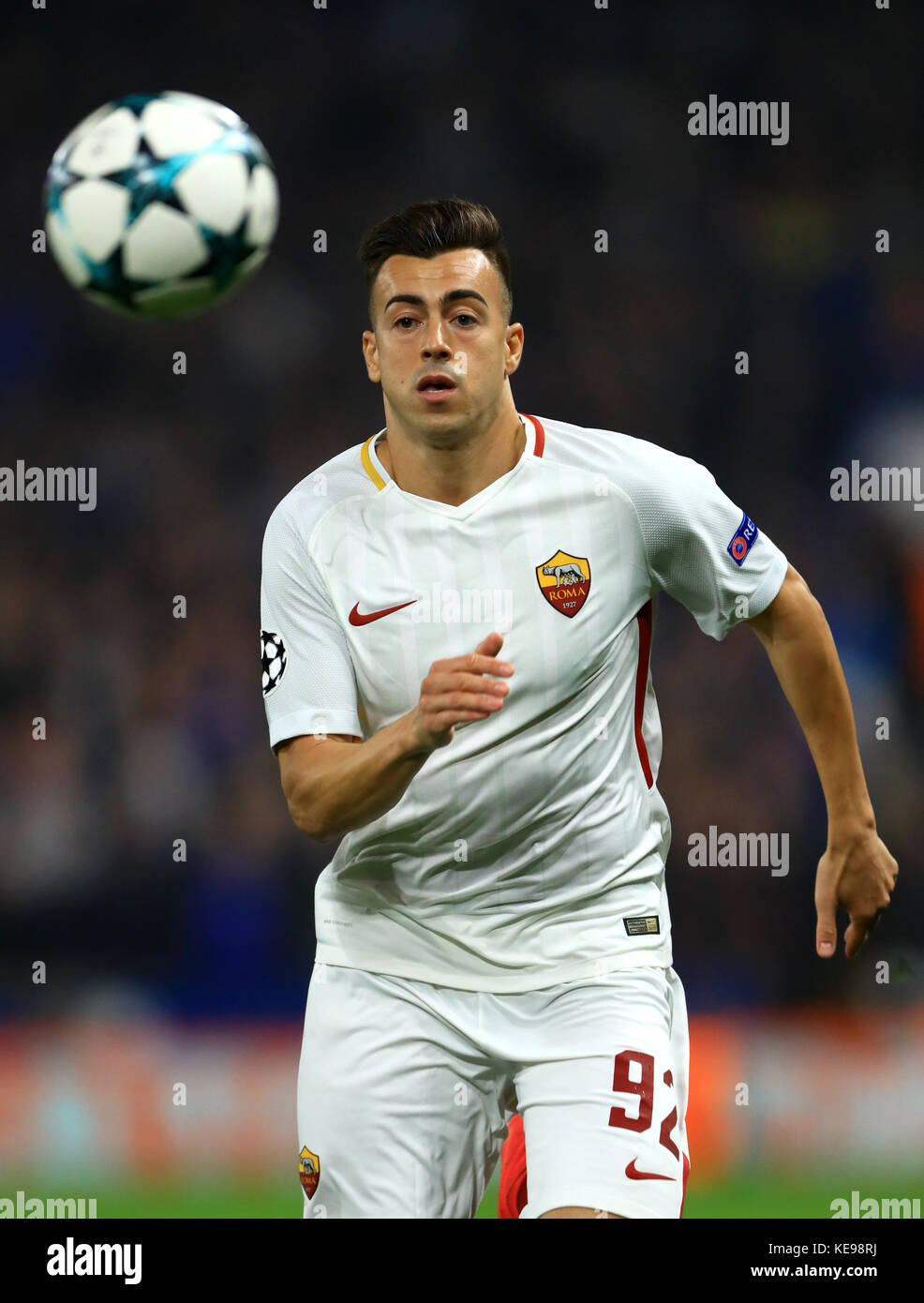 Stephan El Shaarawy di Roma durante la partita UEFA Champions League, Gruppo C a Stamford Bridge, Londra. Foto Stock