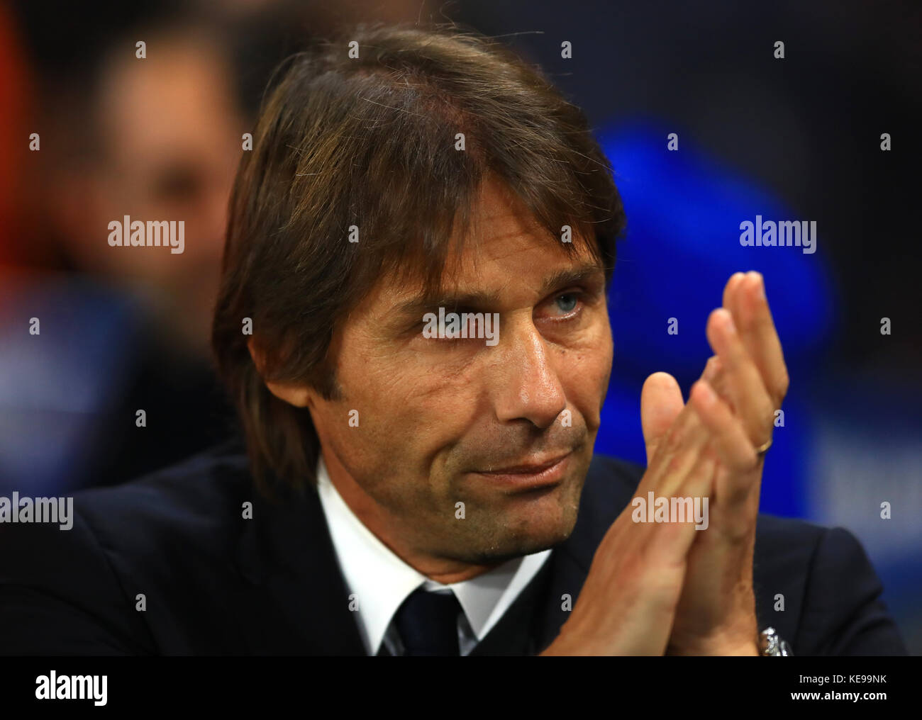 Il manager del Chelsea Antonio Conte durante la UEFA Champions League, partita del Gruppo C allo Stamford Bridge, Londra. Foto Stock