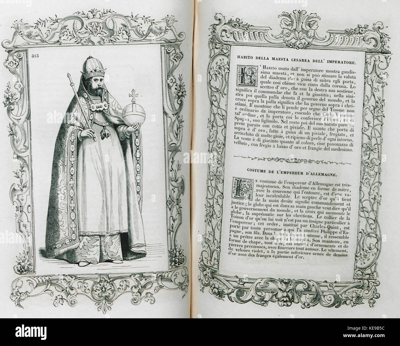 Habito della maesta cesarea dell'imperatore Cesare Vecellio 1860 Foto Stock