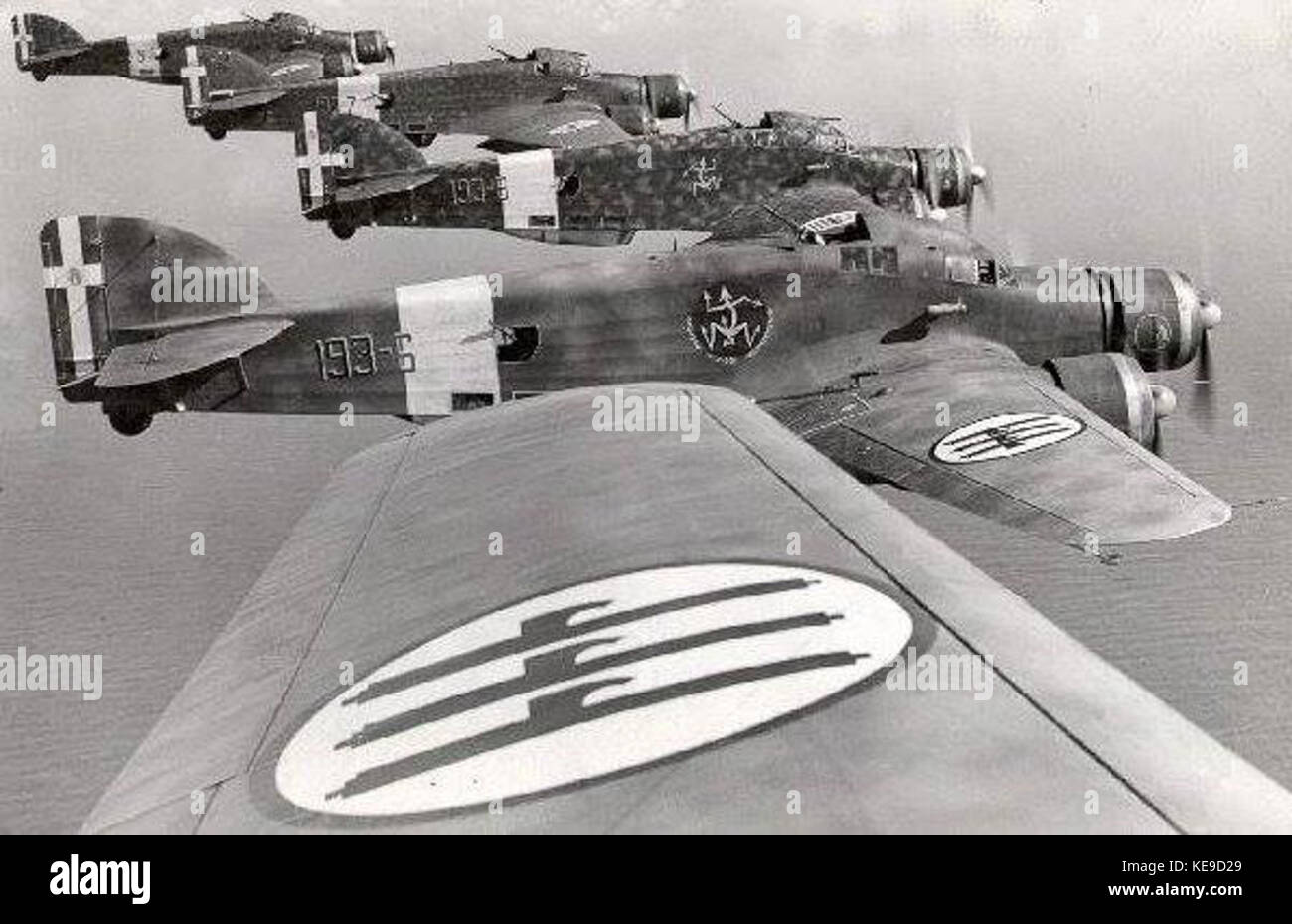 Savoia Marchetti SM 79 Sparviero in formazione Foto Stock