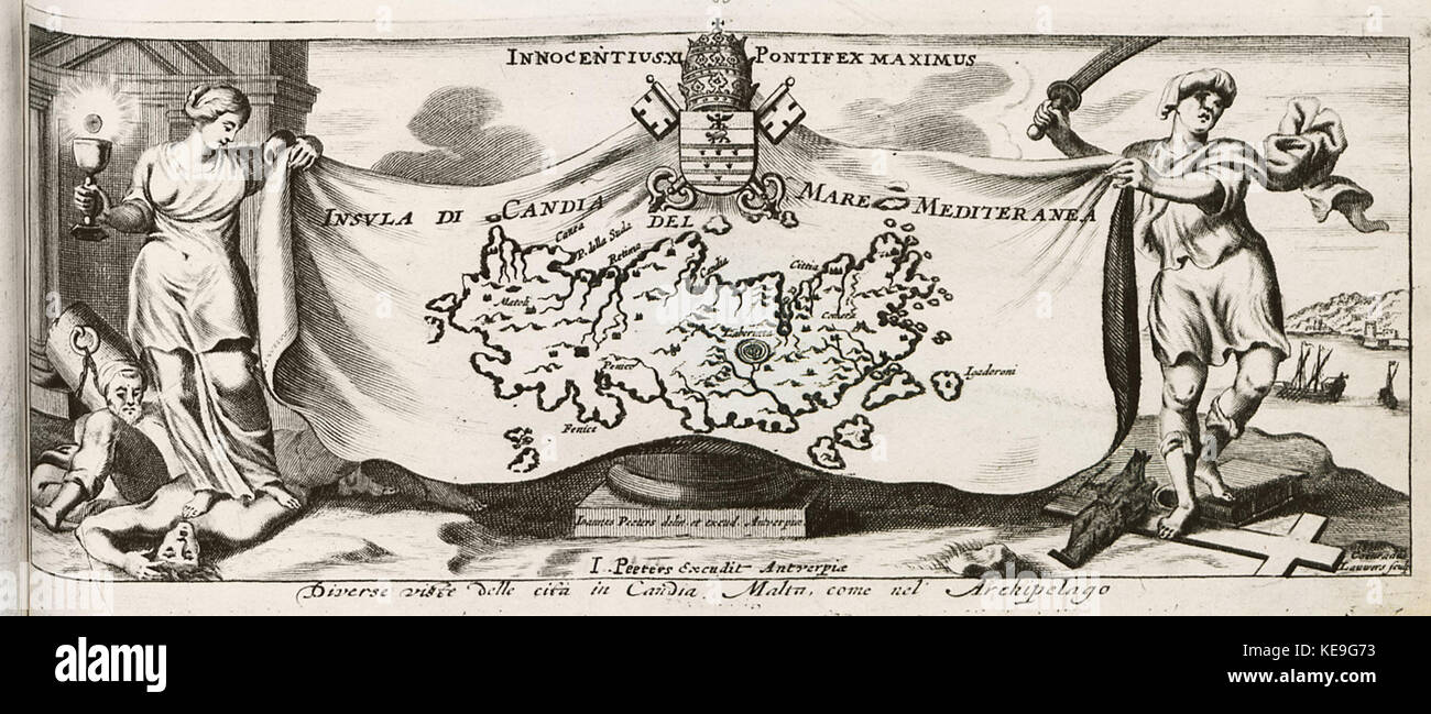 Insula di Candia del Mare Mediteranea Peeters Giacobbe 1686 Foto Stock