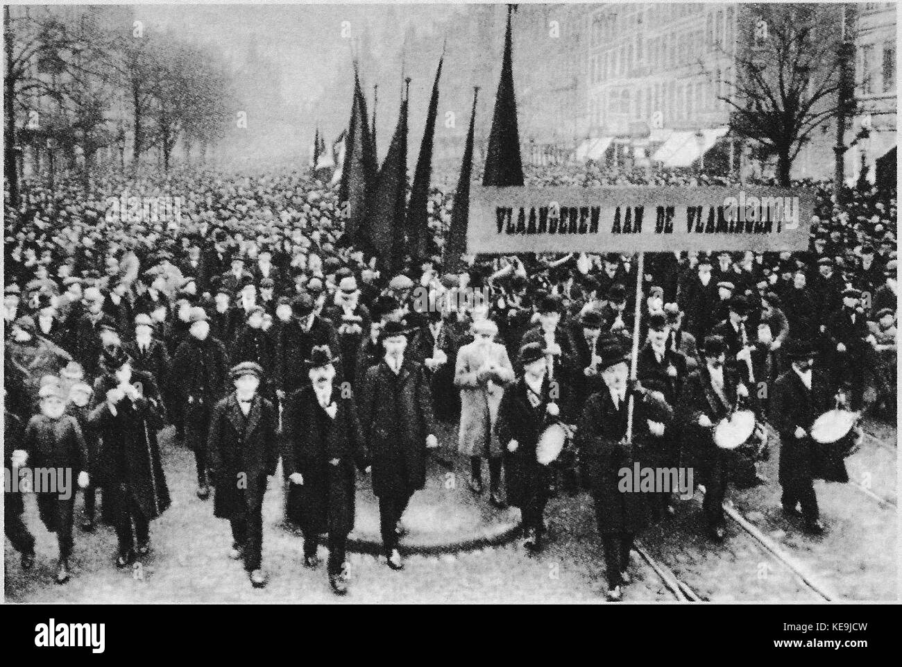Vlaanderen aan de Vlamingen Foto Stock