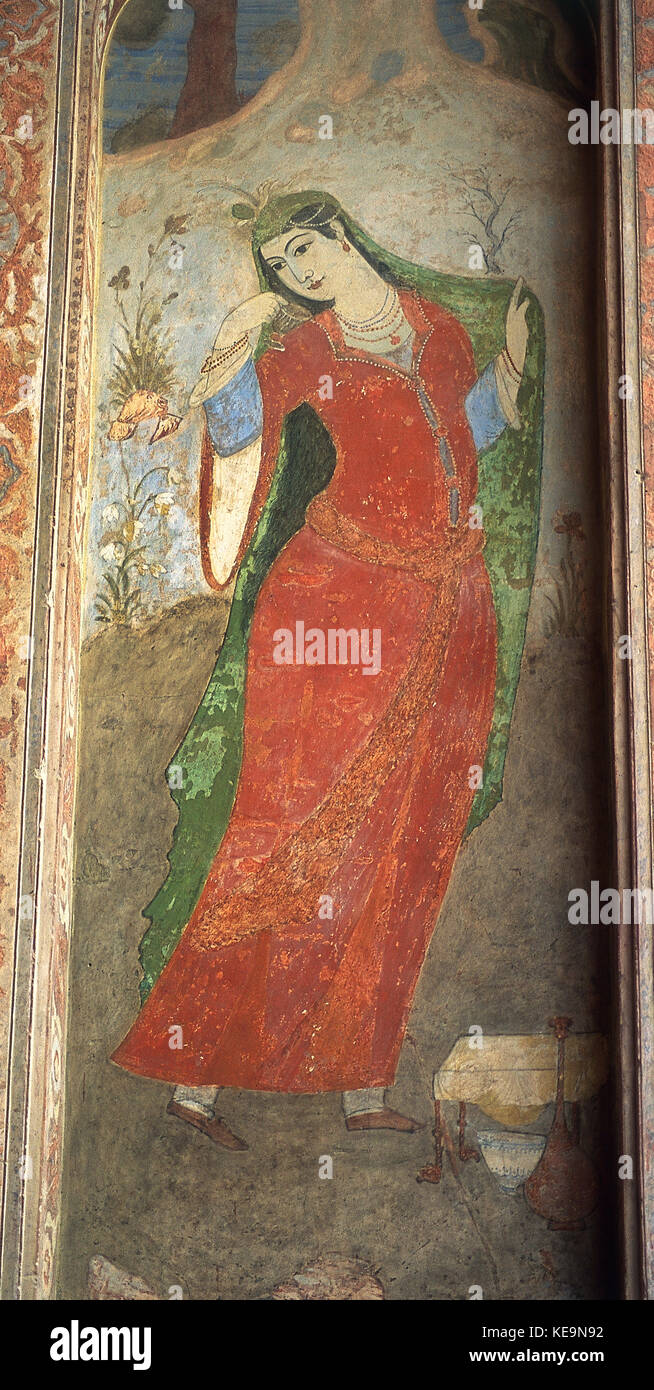 Pittura murale raffigurante una donna Foto Stock