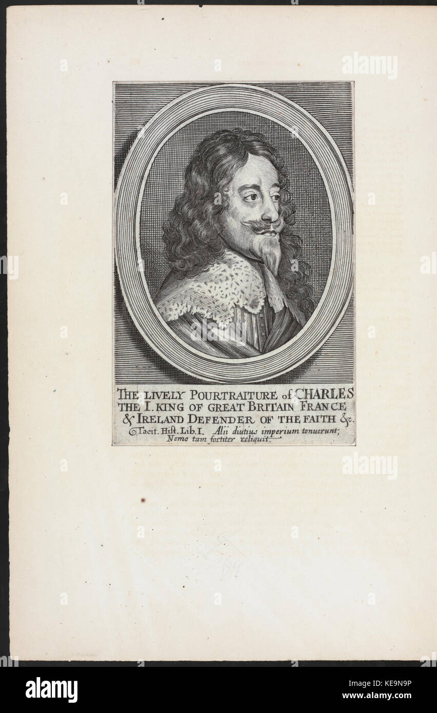 La vivace pourtraiture di Charles I, re di Gran Bretagna, Francia e Irlanda, difensore della fede, &c (NYPL ADE 256399 EM14646) Foto Stock